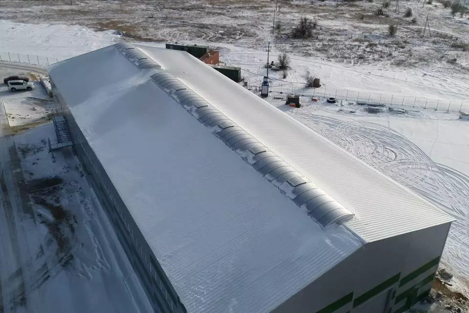 PK Vesta plant announces the completion of the assembly of a pre-fabricated plant / office 24x60x8 for the manufacture of solar panels in Aksai, Kazakhstan