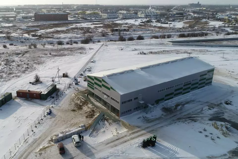 PK Vesta plant announces the completion of the assembly of a pre-fabricated plant / office 24x60x8 for the manufacture of solar panels in Aksai, Kazakhstan