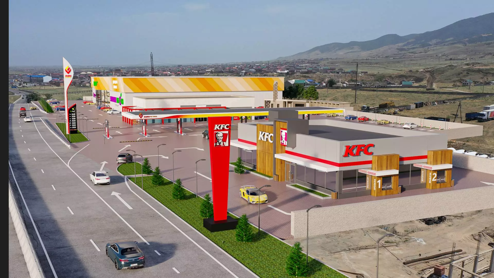 PK Vesta plant announces the assembly of the pre-fabricated shopping center 30W x 60L x 6H in Makhachkala, Russia