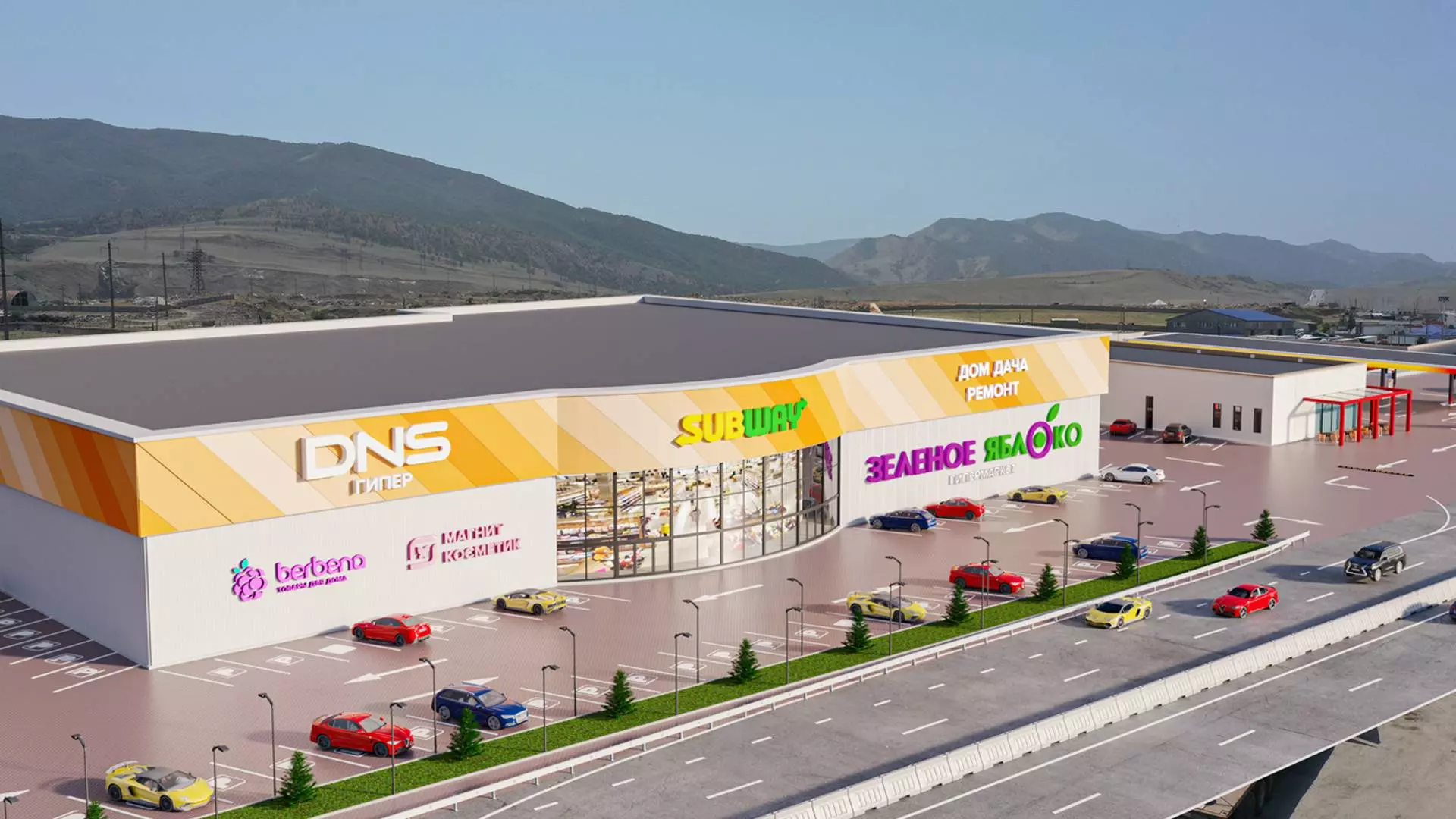 PK Vesta plant announces the assembly of the pre-fabricated shopping center 30W x 60L x 6H in Makhachkala, Russia