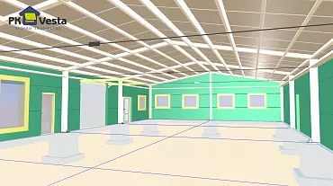 200. Pre-engineered canteen and office 12W x 24D x 3V for a local farmer in Klintsy, Russia.