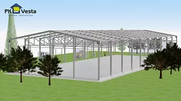 208. Pre-engineered warehouse/production hall 24W x 62L x 6H made out of LSGF for a confectionery factory in Venev, Russia