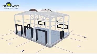 212. Pre-engineered auto repair shop (14W x 9.5L x 4H) made out of LSGF in Suvorov, Russia